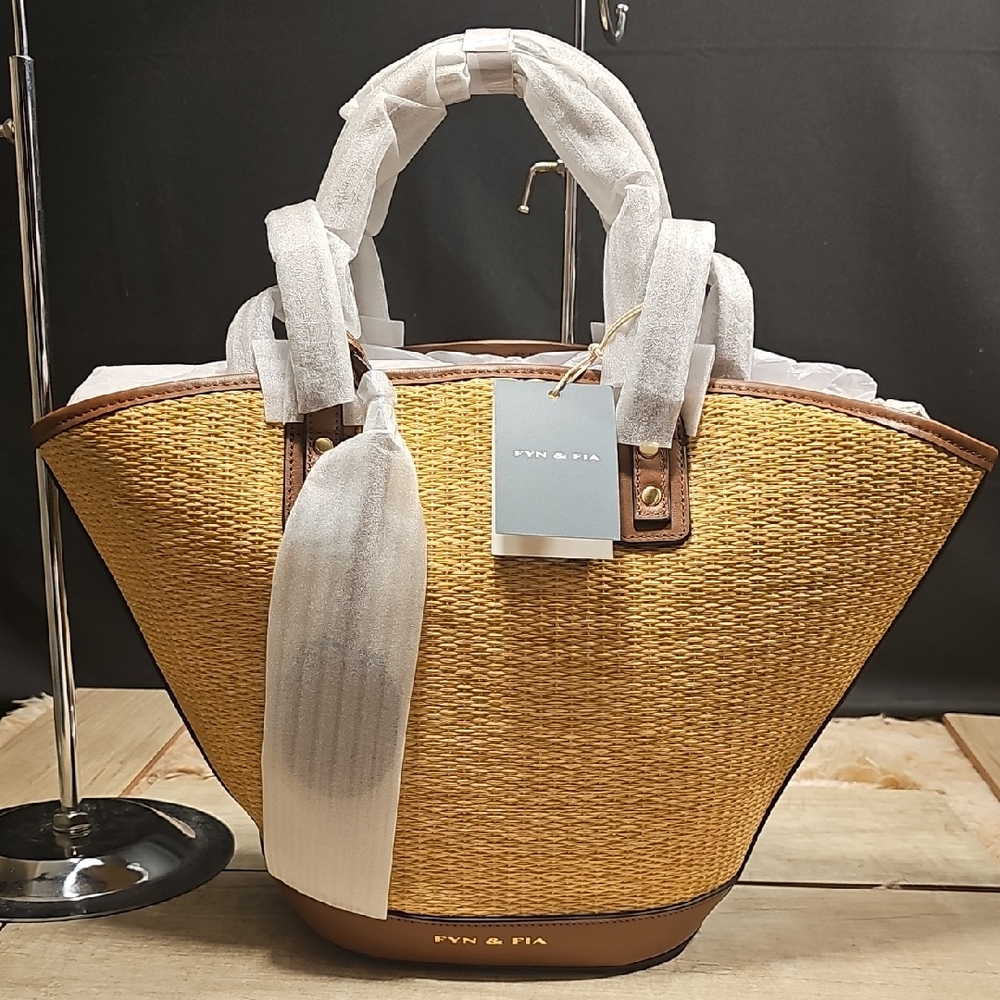 Fyn &fia Tan and Brown Women's Bag